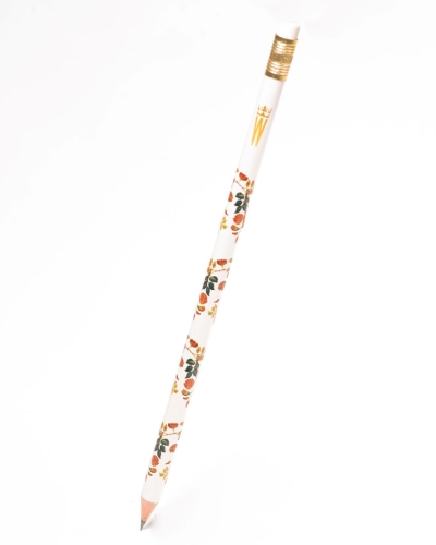 Wawelski ołówek z motywem kwiatów biały