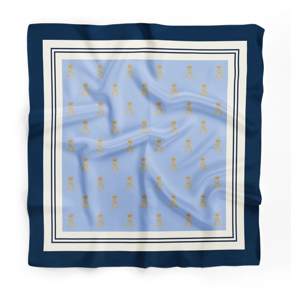 Apaszka jedwabna Milanówek monogram 70x70 cm
